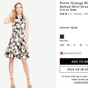 Ann Taylor Orange Blossom Belted Shirt Dress S